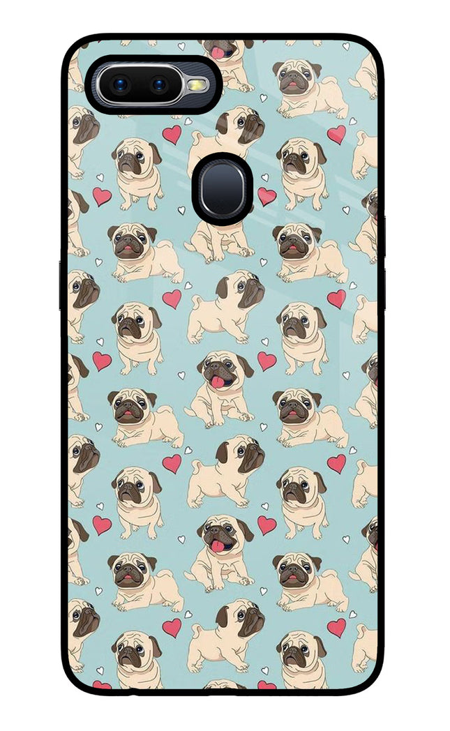Pug Dog Oppo F9/F9 Pro Glass Case Back Cover by Casekaro