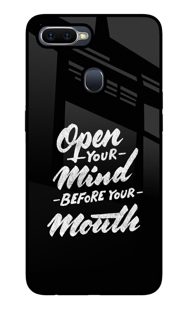 Open Your Mind Before Your Mouth Oppo F9/F9 Pro Glass Case Back Cover by Casekaro