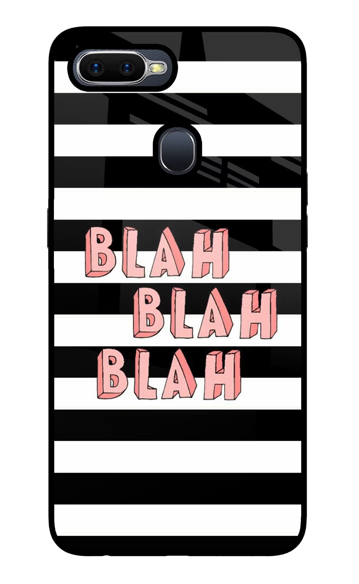 Blah Blah Blah Oppo F9/F9 Pro Glass Case Back Cover by Casekaro