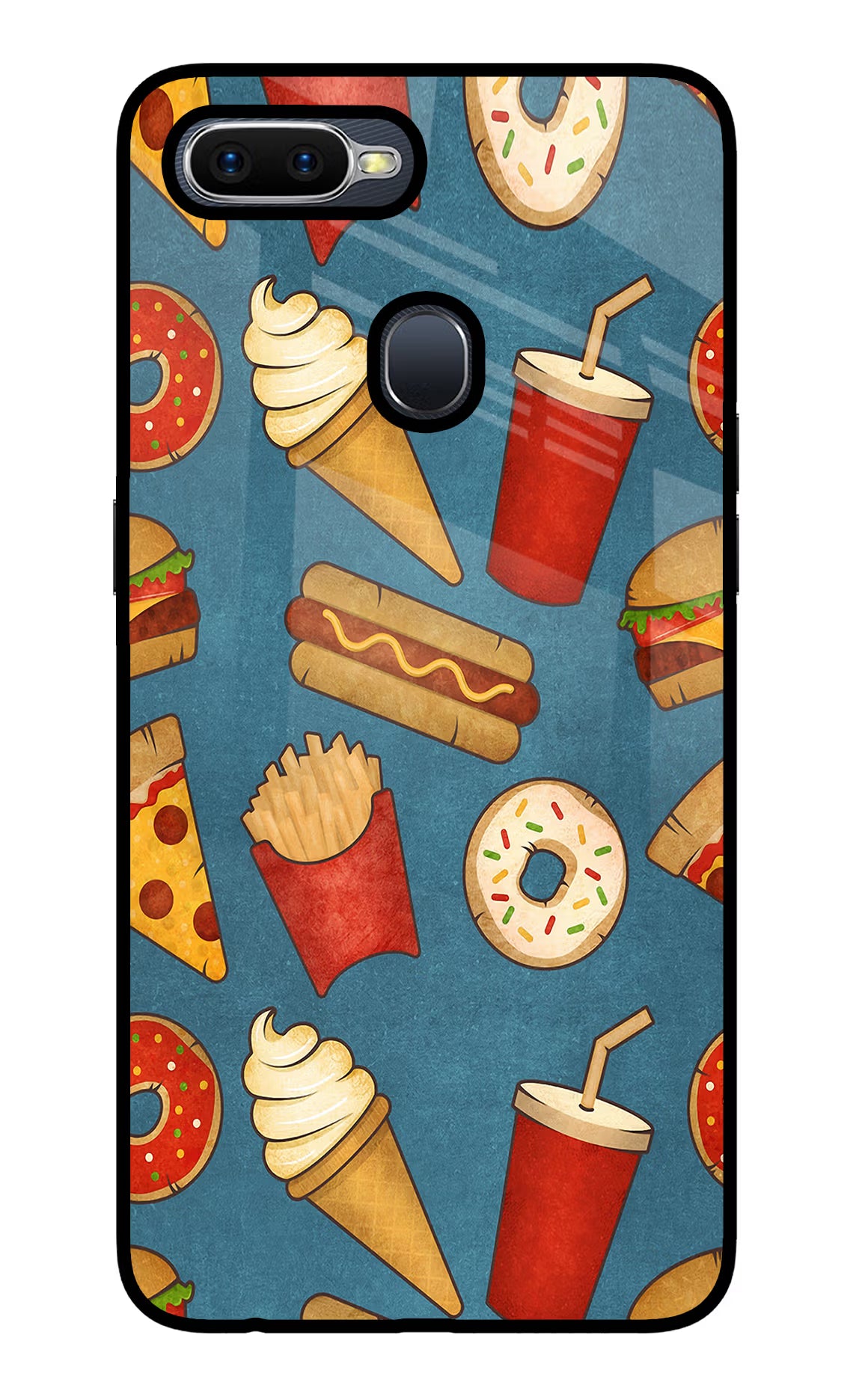 Foodie Oppo F9/F9 Pro Glass Case Back Cover by Casekaro