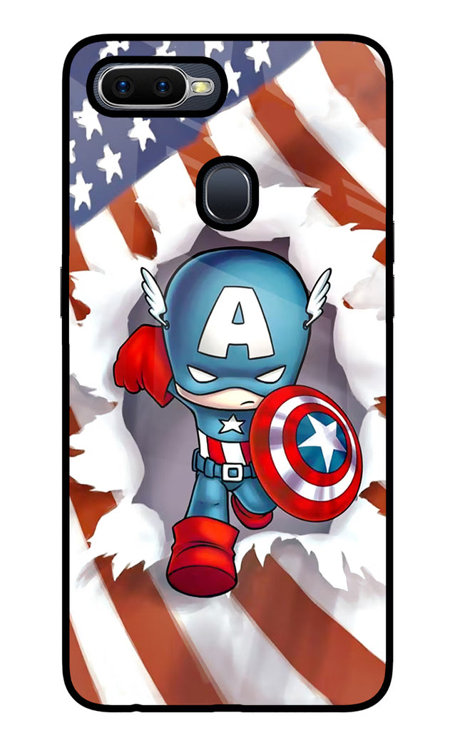 Captain America Oppo F9/F9 Pro Glass Case Back Cover by Casekaro