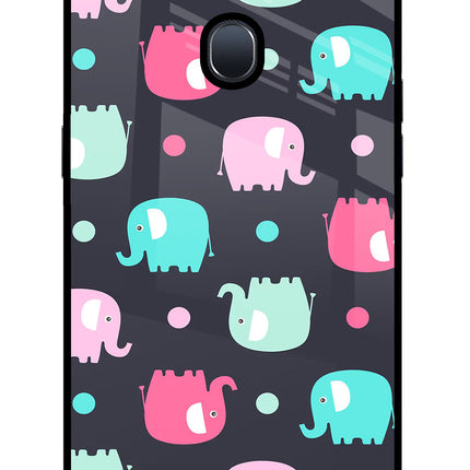 Elephants Oppo F9/F9 Pro Glass Case Back Cover by Casekaro