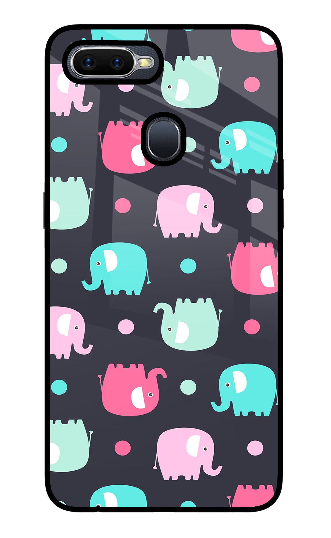 Elephants Oppo F9/F9 Pro Glass Case Back Cover by Casekaro