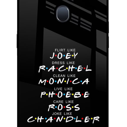 FRIENDS Character Oppo F9/F9 Pro Glass Case Back Cover by Casekaro