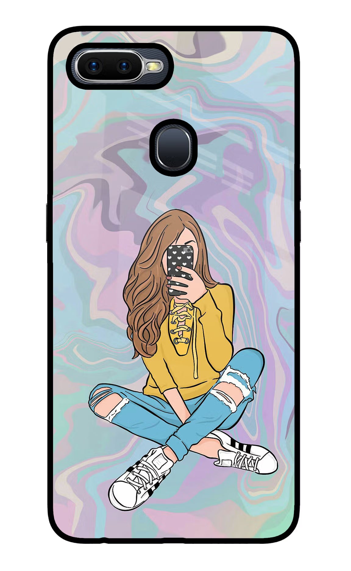 Selfie Girl Oppo F9/F9 Pro Glass Case Back Cover by Casekaro