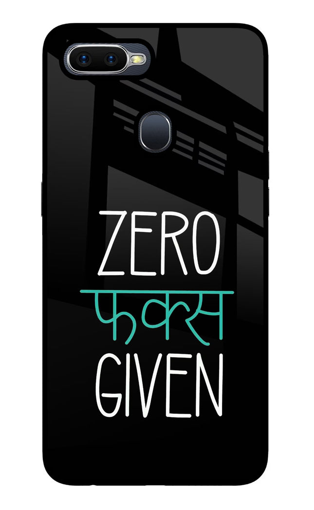 Zero Fucks Given Oppo F9/F9 Pro Glass Case Back Cover by Casekaro