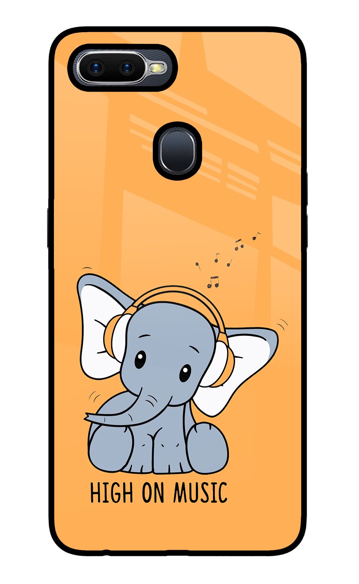 High On Music Oppo F9/F9 Pro Glass Case Back Cover by Casekaro