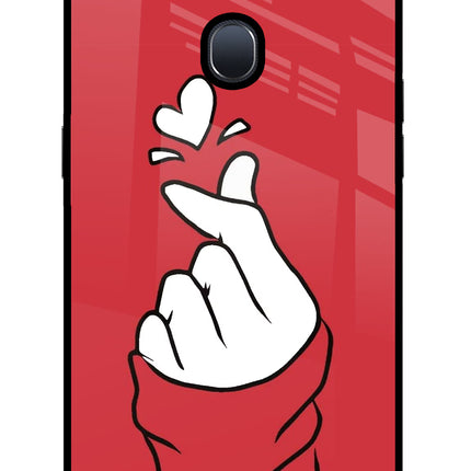 Korean Love Sign Oppo F9/F9 Pro Glass Case Back Cover by Casekaro