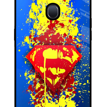 Superman logo Oppo F9/F9 Pro Glass Case Back Cover by Casekaro