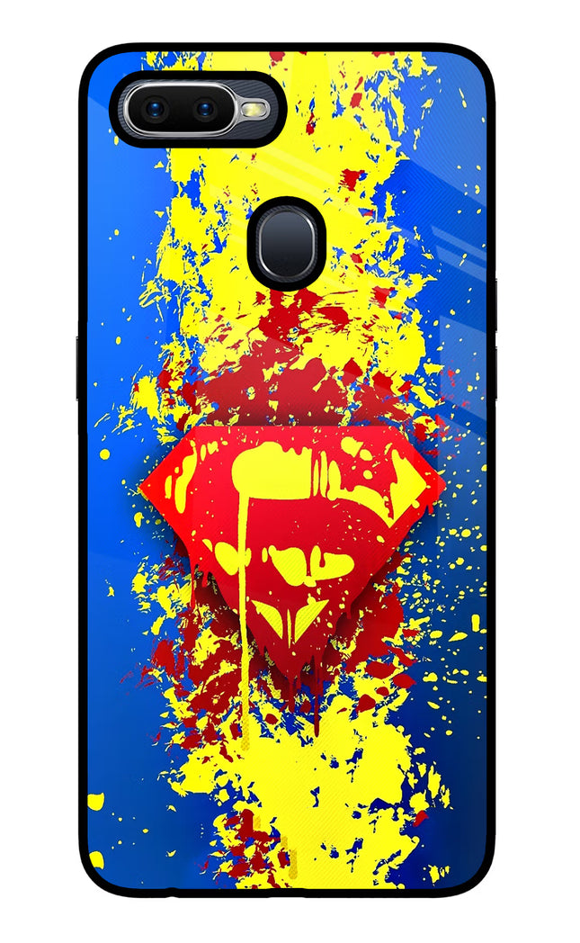 Superman logo Oppo F9/F9 Pro Glass Case Back Cover by Casekaro