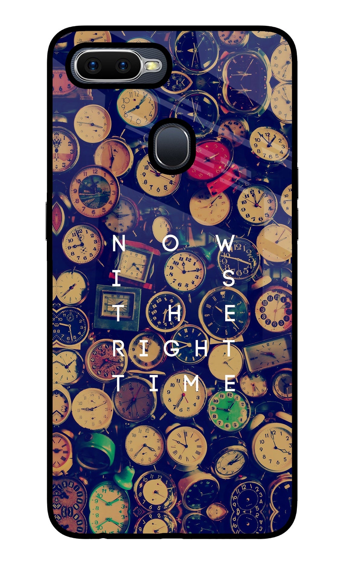 Now is the Right Time Quote Oppo F9/F9 Pro Glass Case