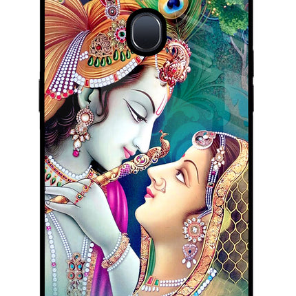 Lord Radha Krishna Oppo F9/F9 Pro Glass Case Back Cover by Casekaro