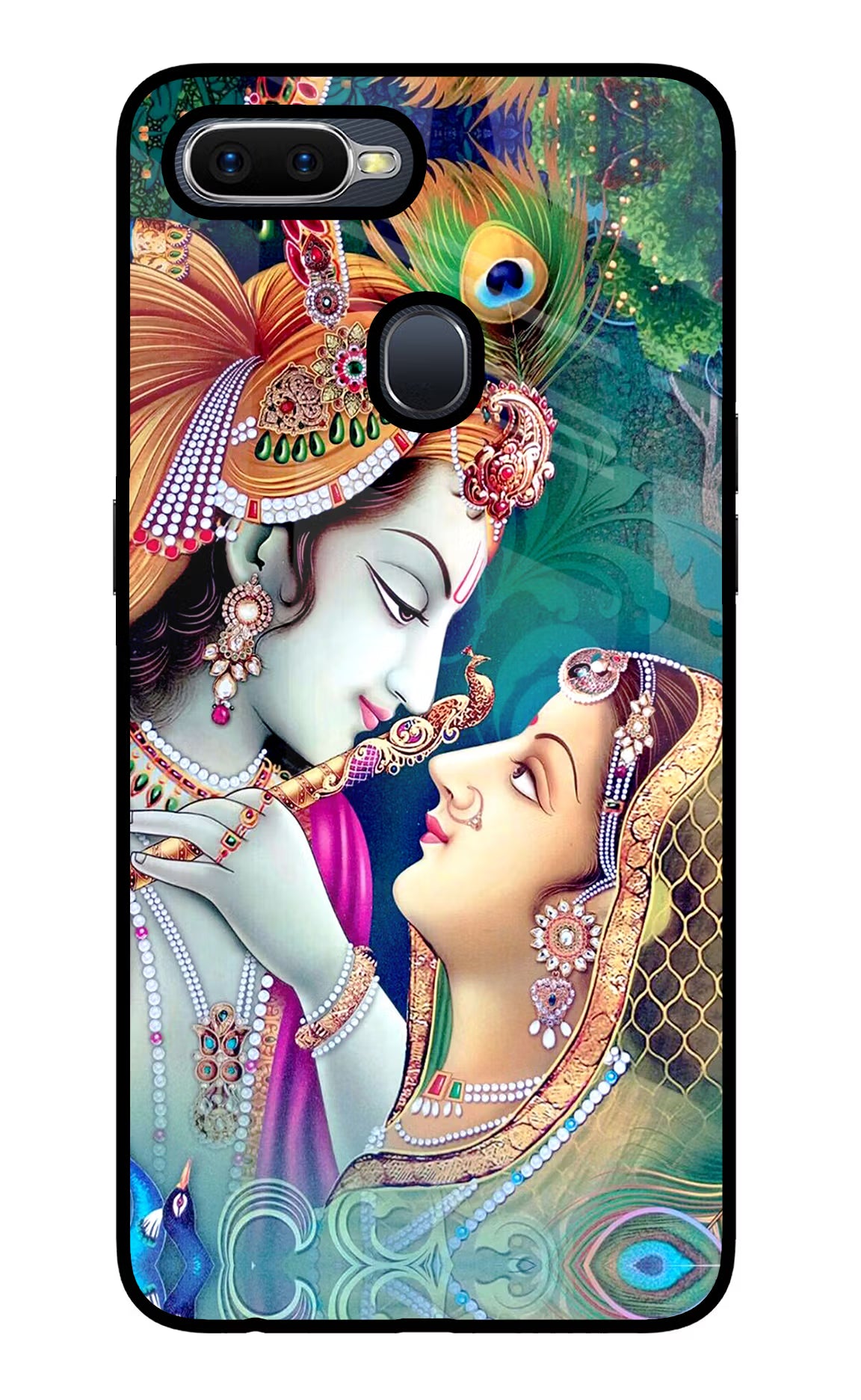 Lord Radha Krishna Oppo F9/F9 Pro Glass Case Back Cover by Casekaro