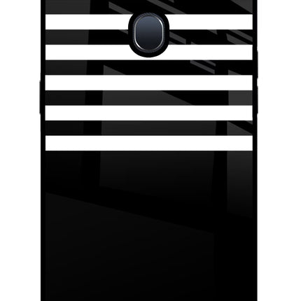 Black and White Print Oppo F9/F9 Pro Glass Case Back Cover by Casekaro