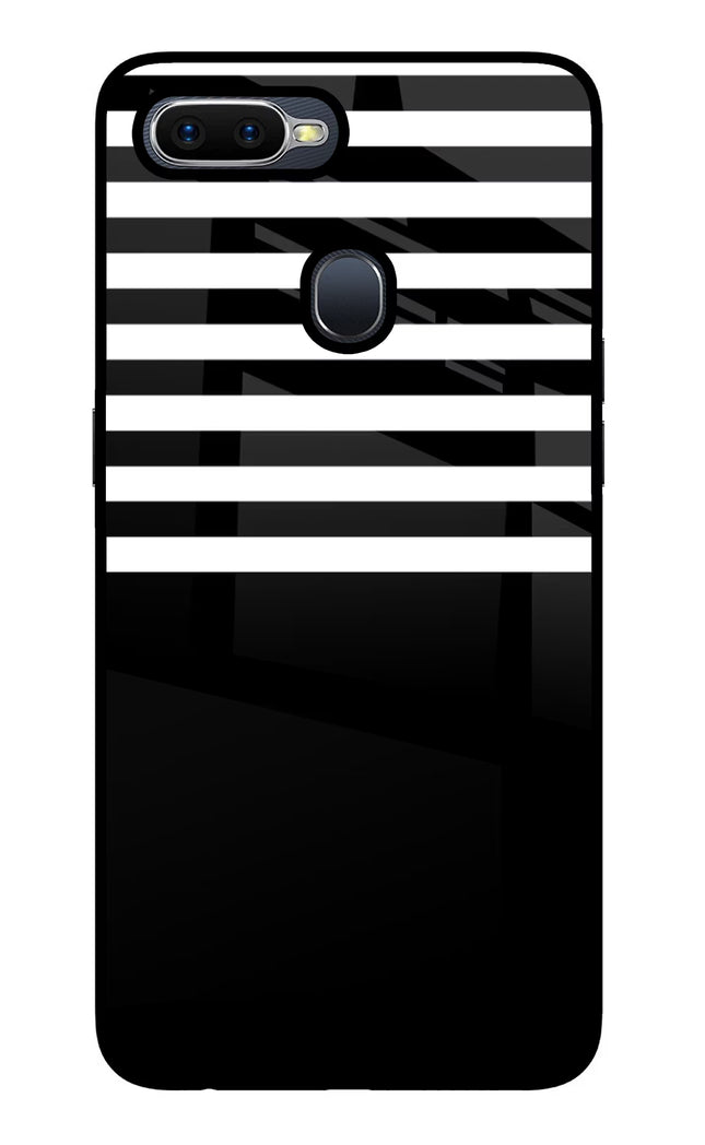 Black and White Print Oppo F9/F9 Pro Glass Case Back Cover by Casekaro