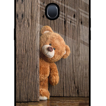Teddy Wooden Oppo F9/F9 Pro Glass Case Back Cover by Casekaro