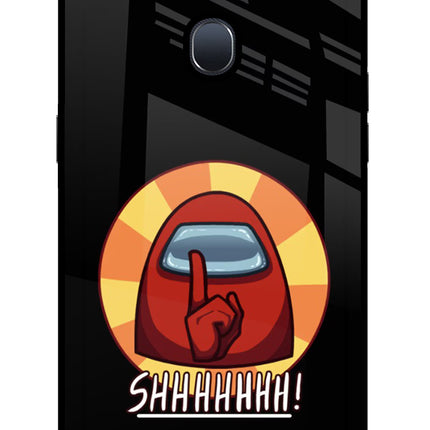 Among Us Shhh! Oppo F9/F9 Pro Glass Case Back Cover by Casekaro