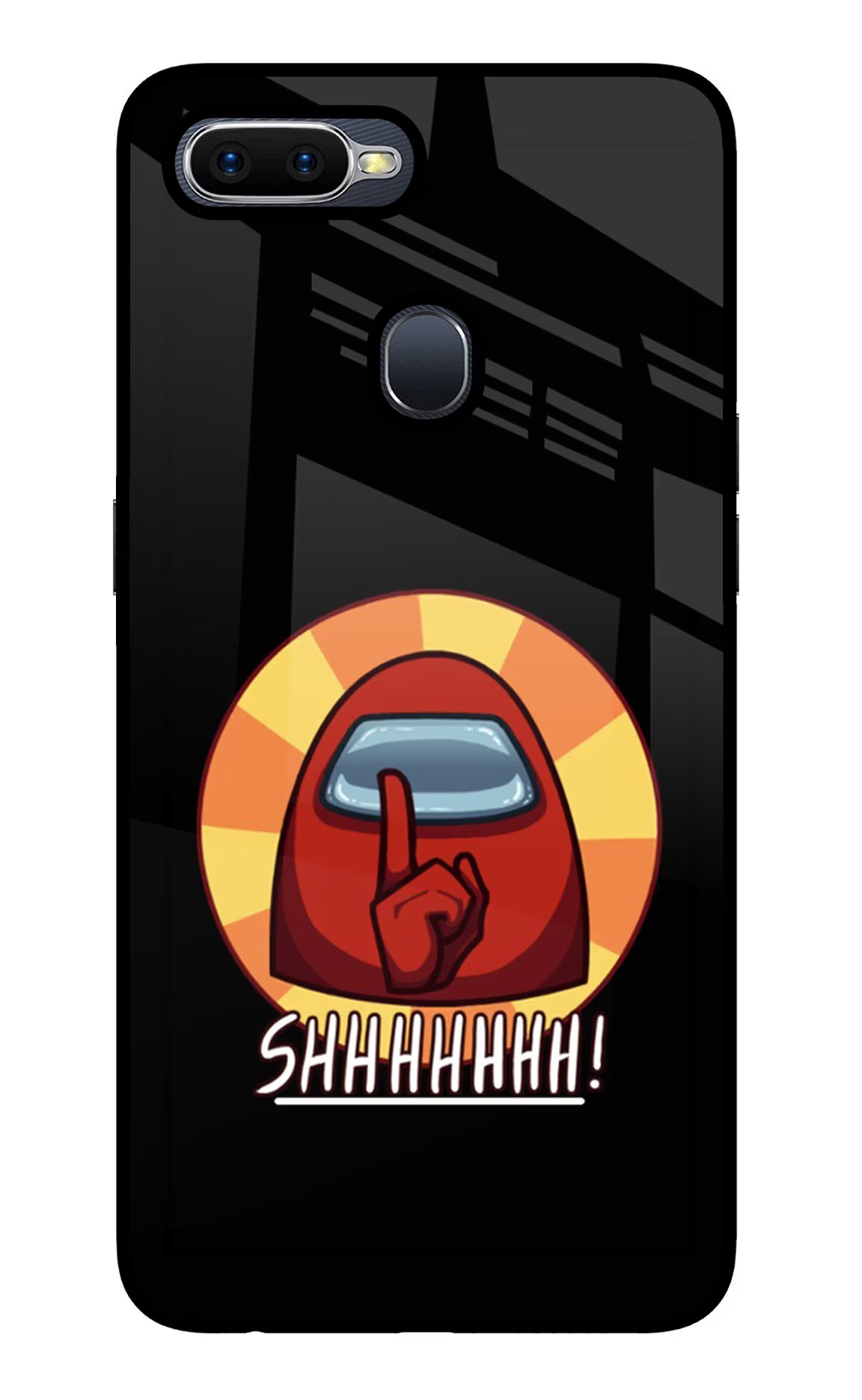 Among Us Shhh! Oppo F9/F9 Pro Glass Case Back Cover by Casekaro