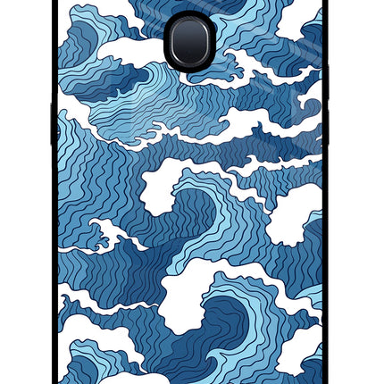 Blue Waves Oppo F9/F9 Pro Glass Case Back Cover by Casekaro