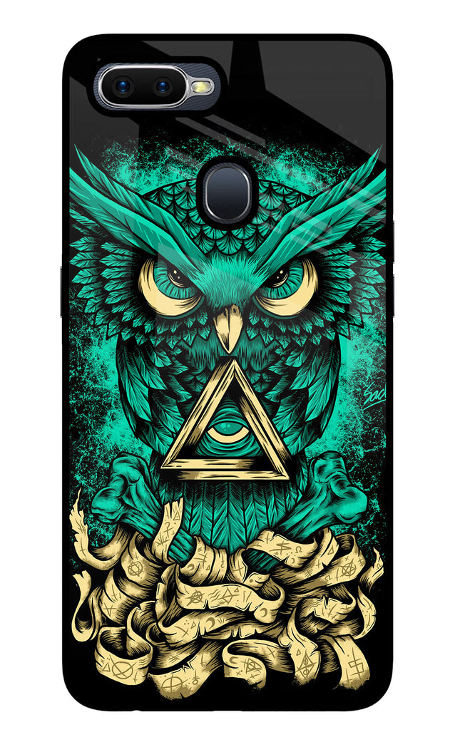 Green Owl Oppo F9/F9 Pro Glass Case Back Cover by Casekaro