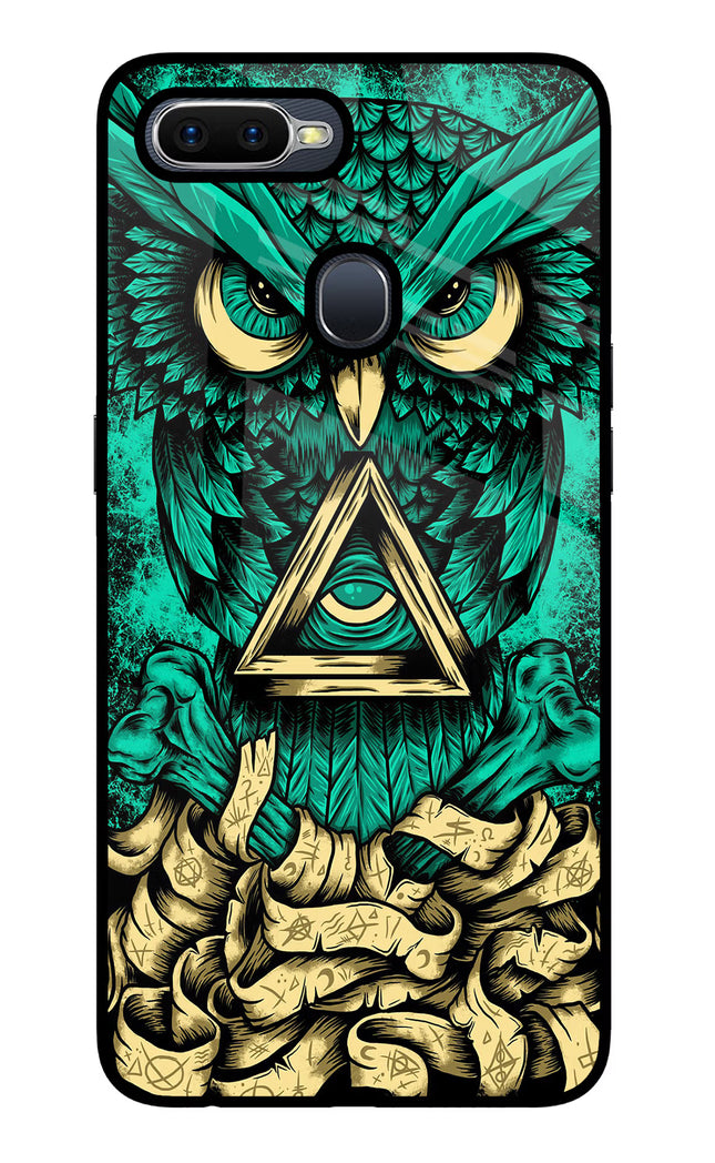Green Owl Oppo F9/F9 Pro Glass Case Back Cover by Casekaro