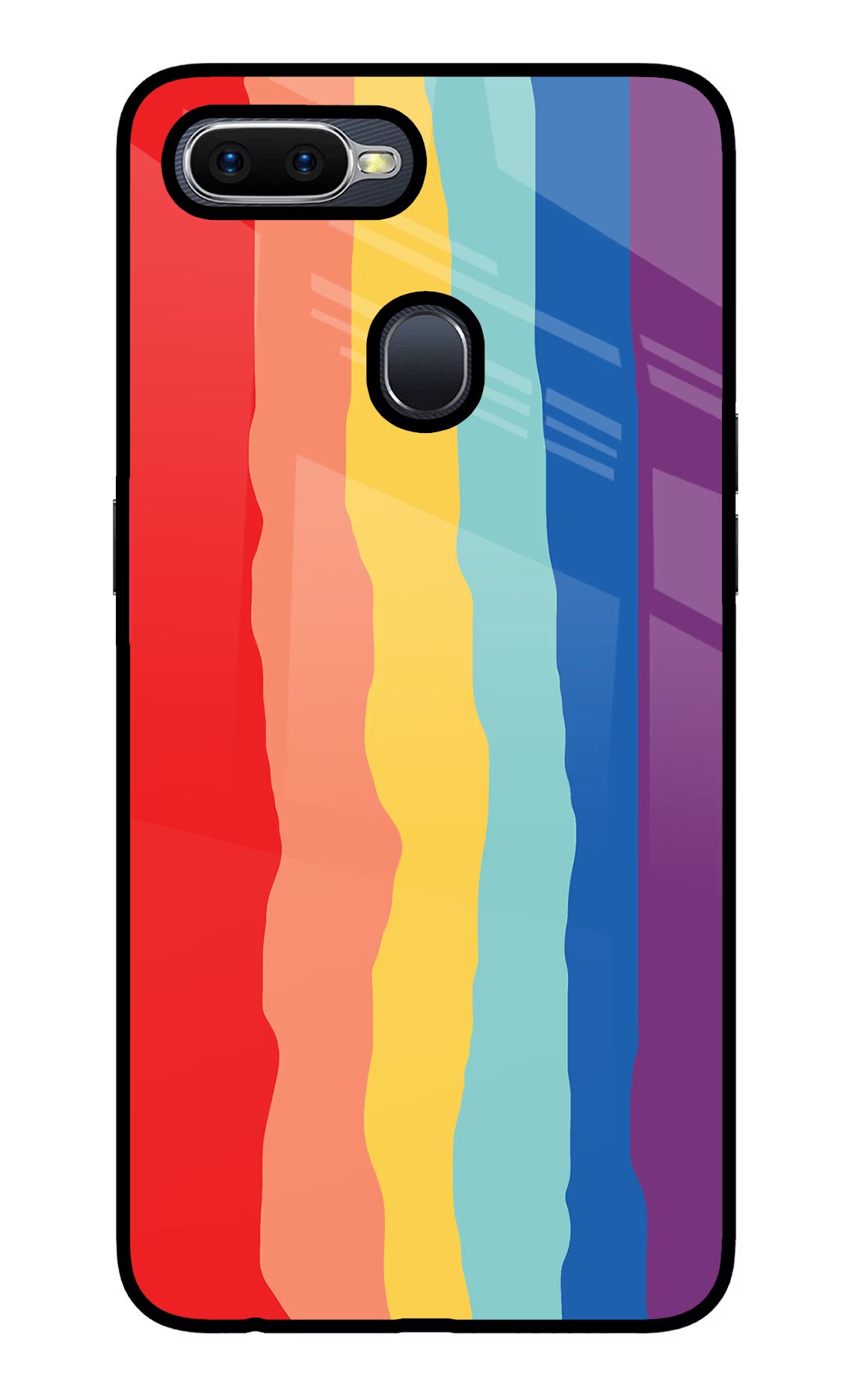 Rainbow Oppo F9/F9 Pro Glass Case Back Cover by Casekaro