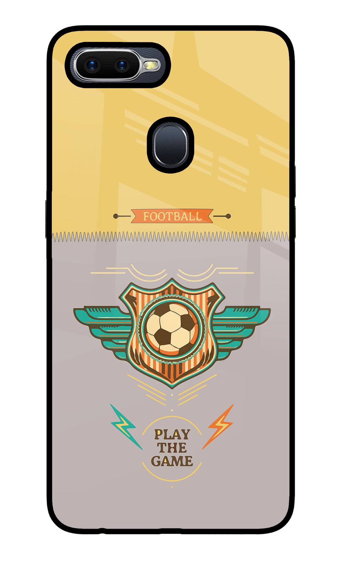 Football Oppo F9/F9 Pro Glass Case Back Cover by Casekaro
