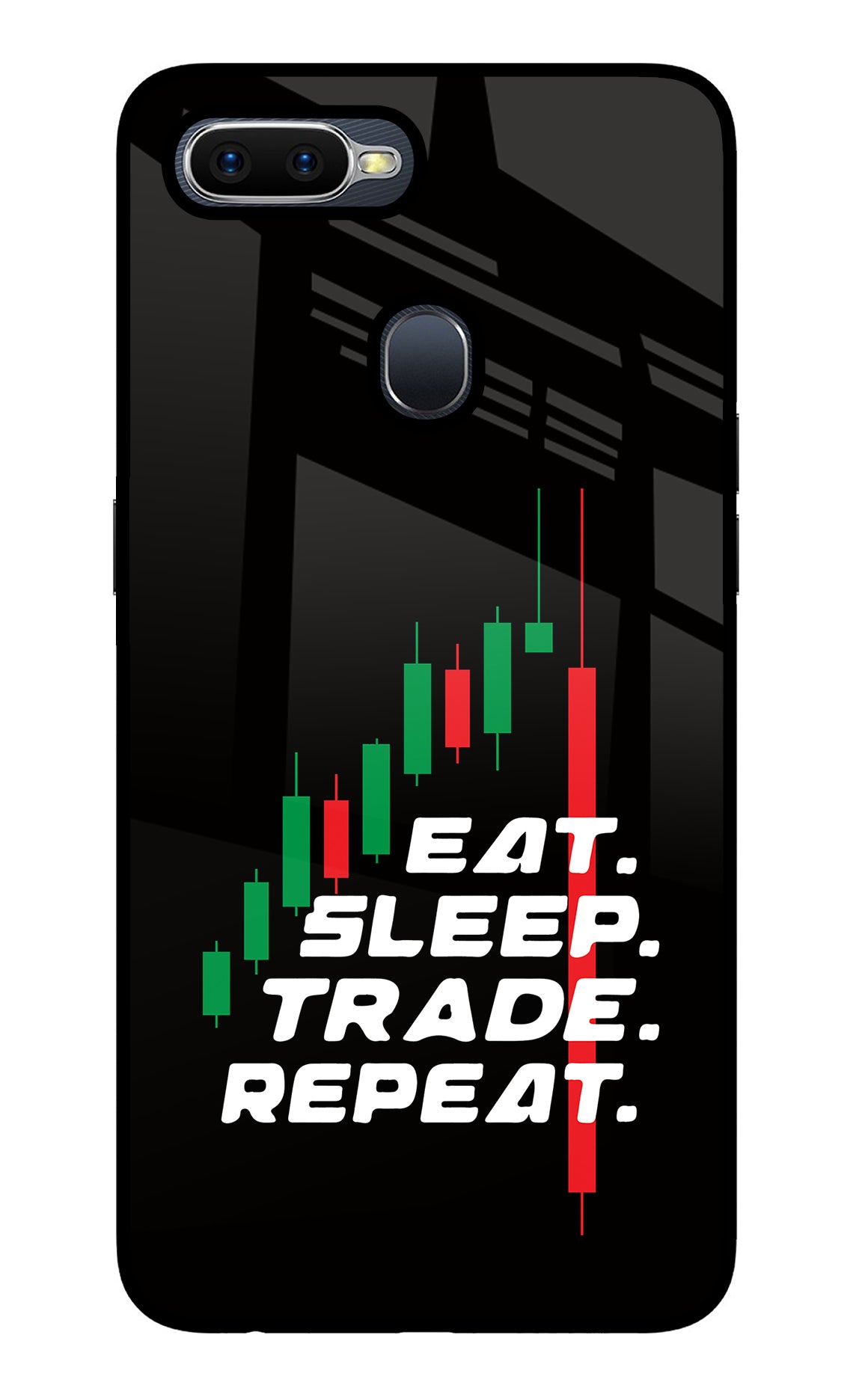 Eat Sleep Trade Repeat Oppo F9/F9 Pro Glass Case