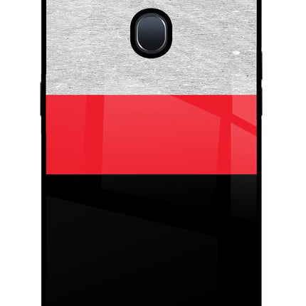 Tri Color Pattern Oppo F9/F9 Pro Glass Case Back Cover by Casekaro
