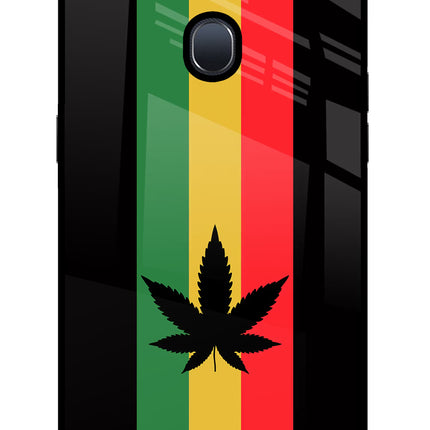 Weed Flag Oppo F9/F9 Pro Glass Case Back Cover by Casekaro