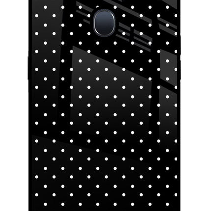 White Dots Oppo F9/F9 Pro Glass Case Back Cover by Casekaro