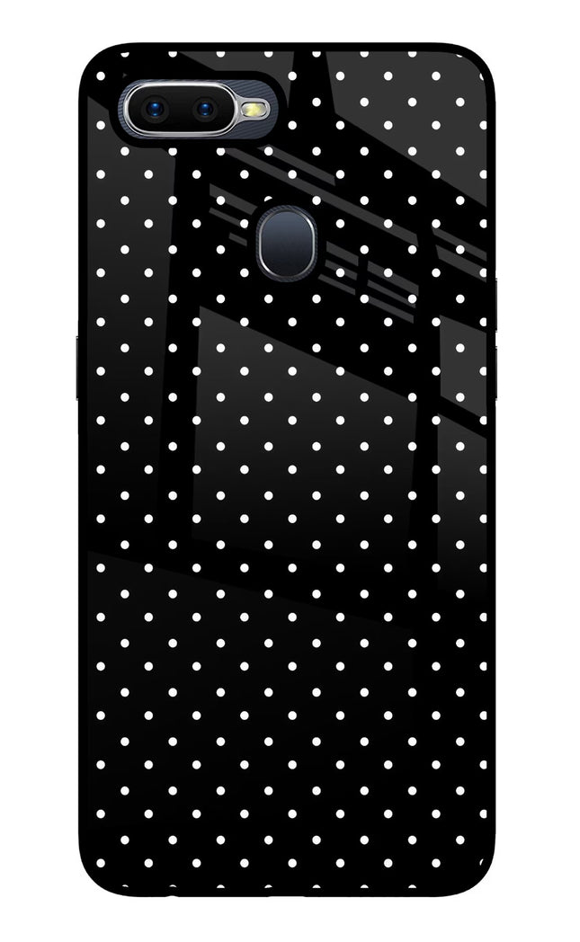 White Dots Oppo F9/F9 Pro Glass Case Back Cover by Casekaro