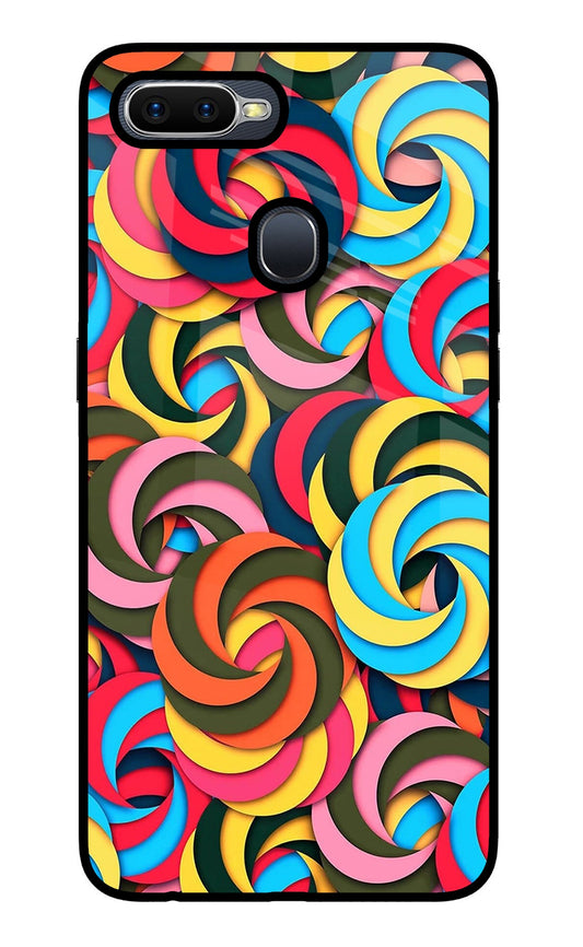 Spiral Pattern Oppo F9/F9 Pro Glass Case