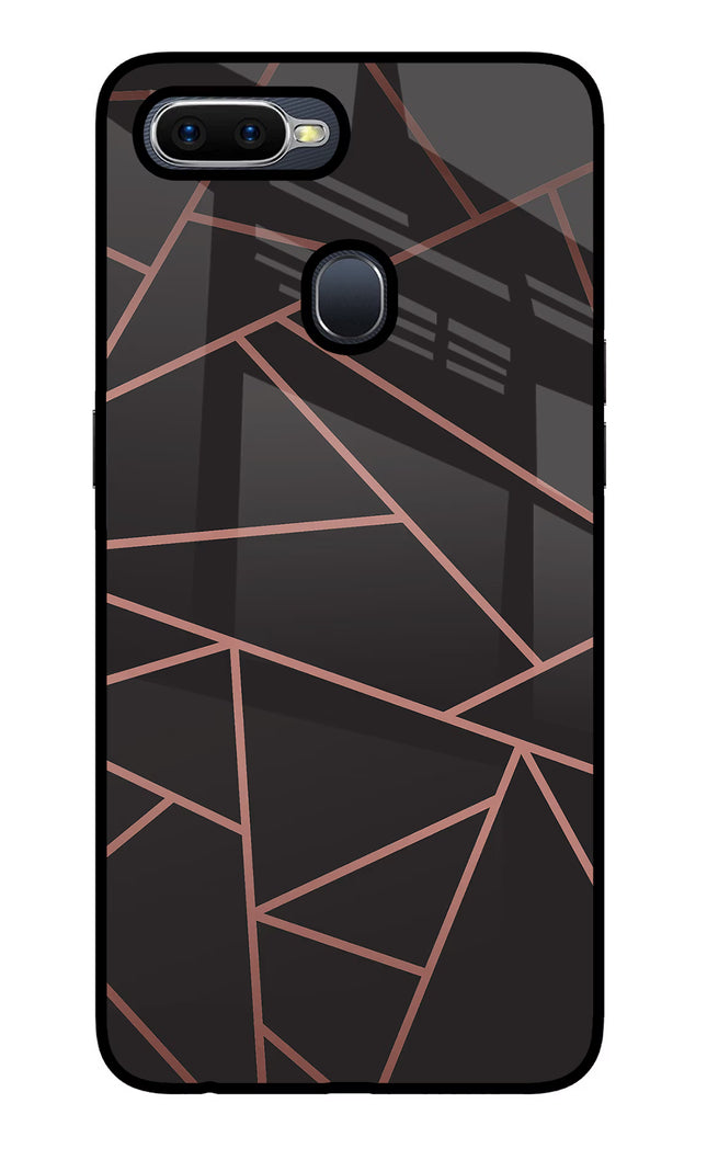 Geometric Pattern Oppo F9/F9 Pro Glass Case Back Cover by Casekaro