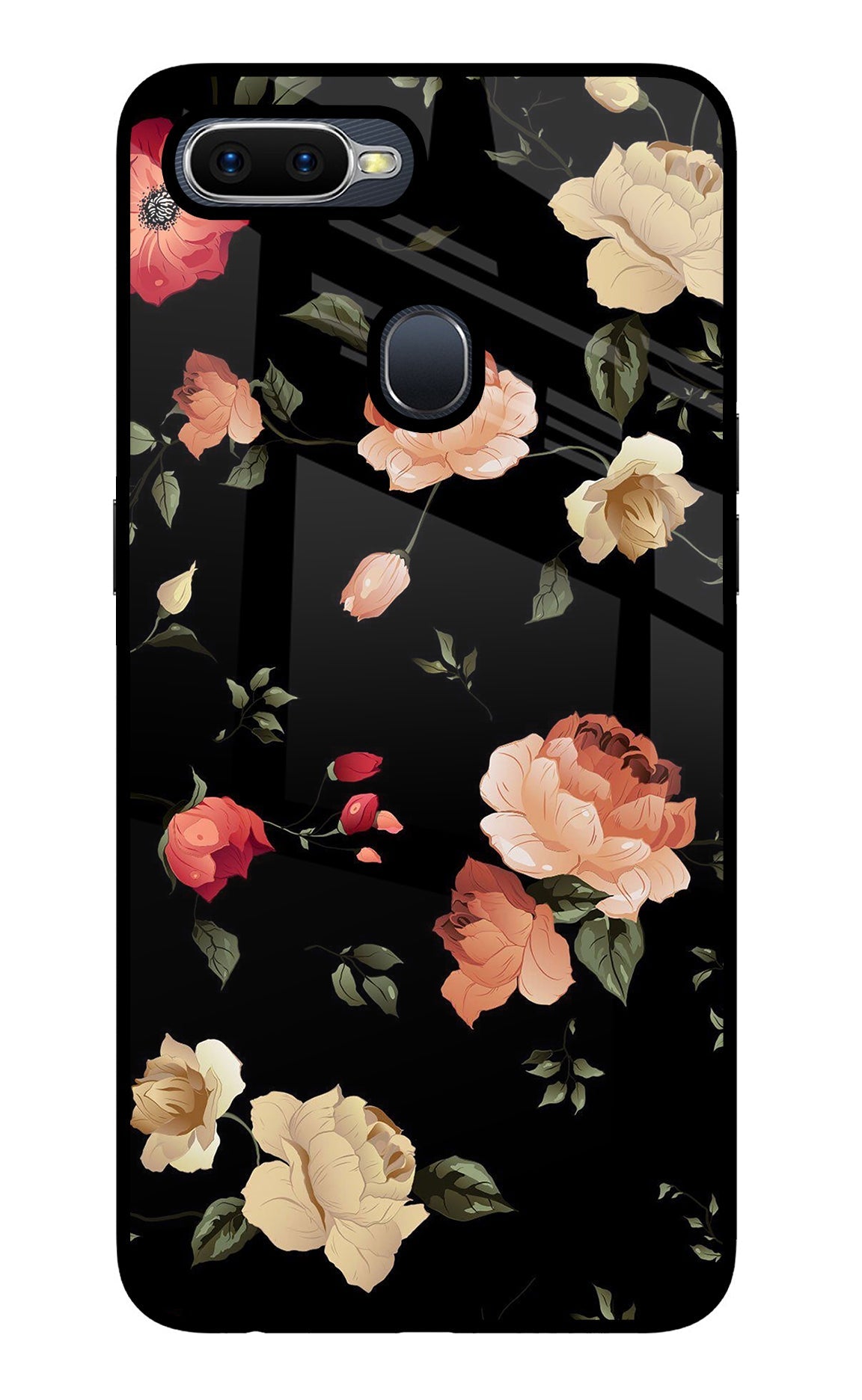 Flowers Oppo F9/F9 Pro Glass Case