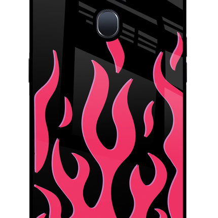 Fire Flames Oppo F9/F9 Pro Glass Case Back Cover by Casekaro