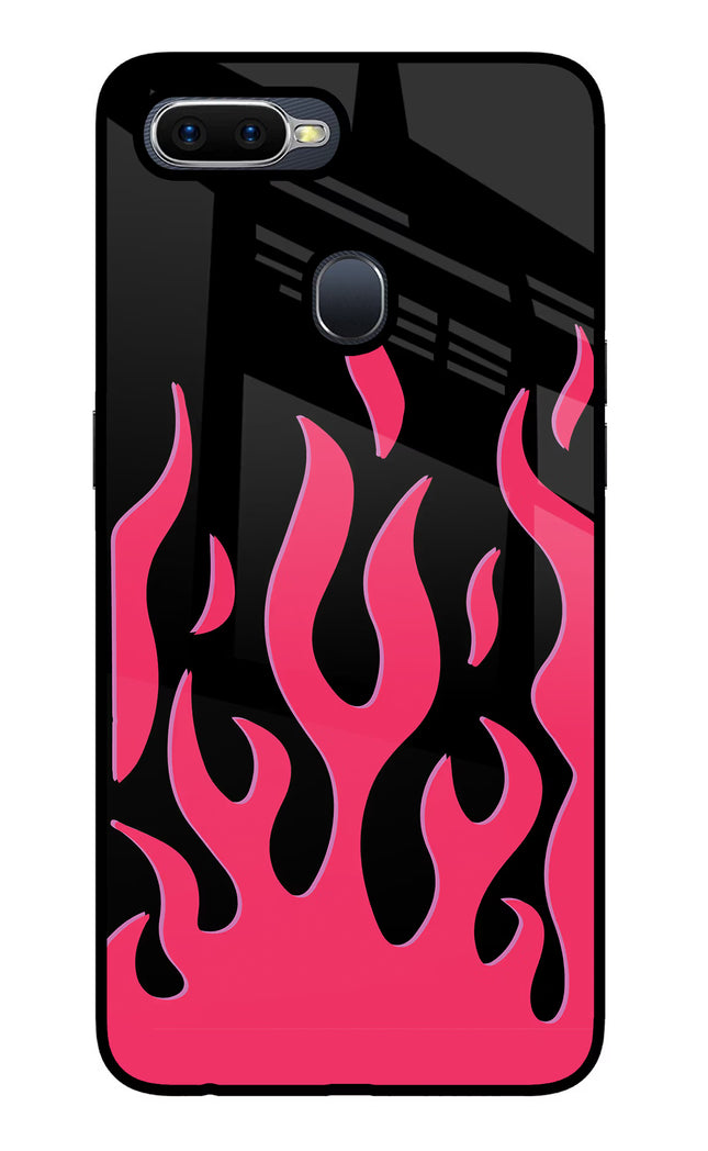 Fire Flames Oppo F9/F9 Pro Glass Case Back Cover by Casekaro
