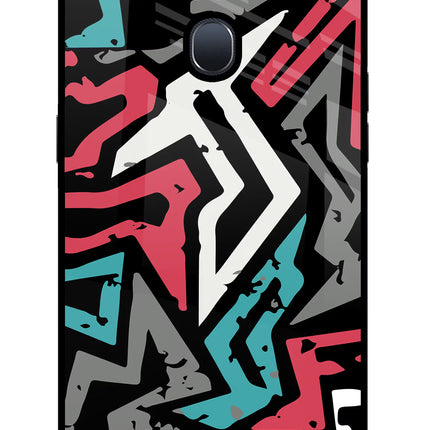 Geometric Graffiti Oppo F9/F9 Pro Glass Case Back Cover by Casekaro