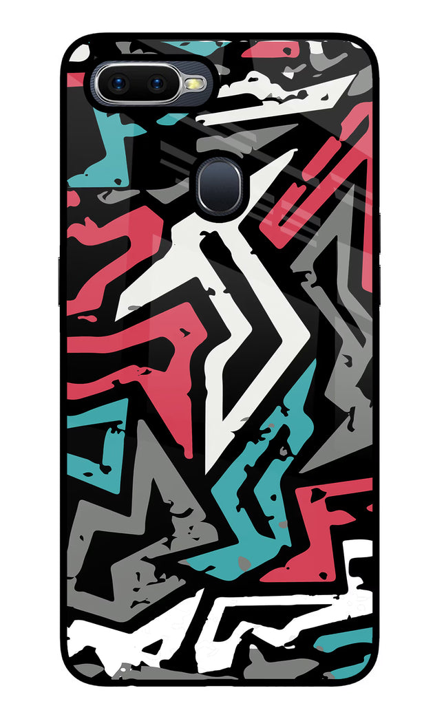 Geometric Graffiti Oppo F9/F9 Pro Glass Case Back Cover by Casekaro