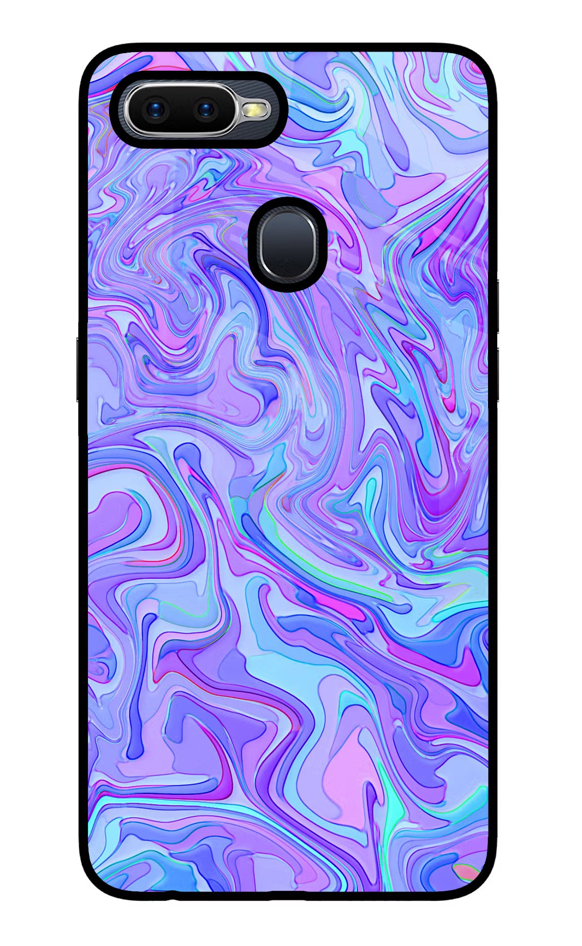 Glitter Oppo F9/F9 Pro Glass Case Back Cover by Casekaro