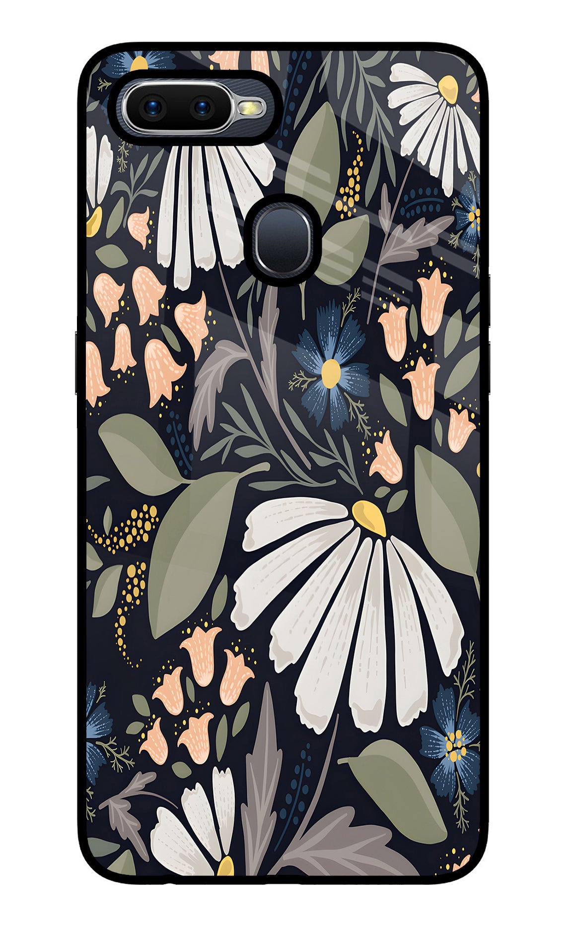 Flowers Art Oppo F9/F9 Pro Glass Case