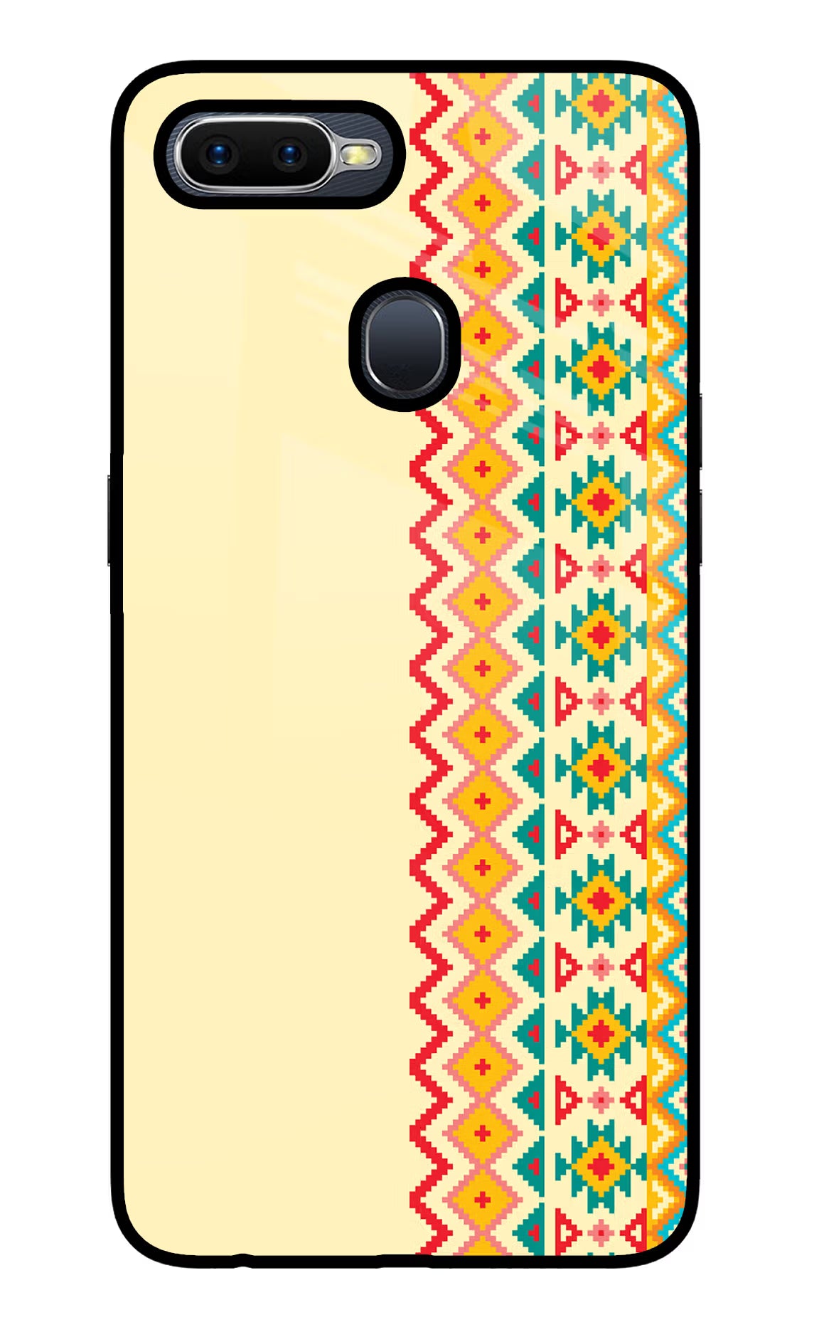 Ethnic Seamless Oppo F9/F9 Pro Glass Case Back Cover by Casekaro
