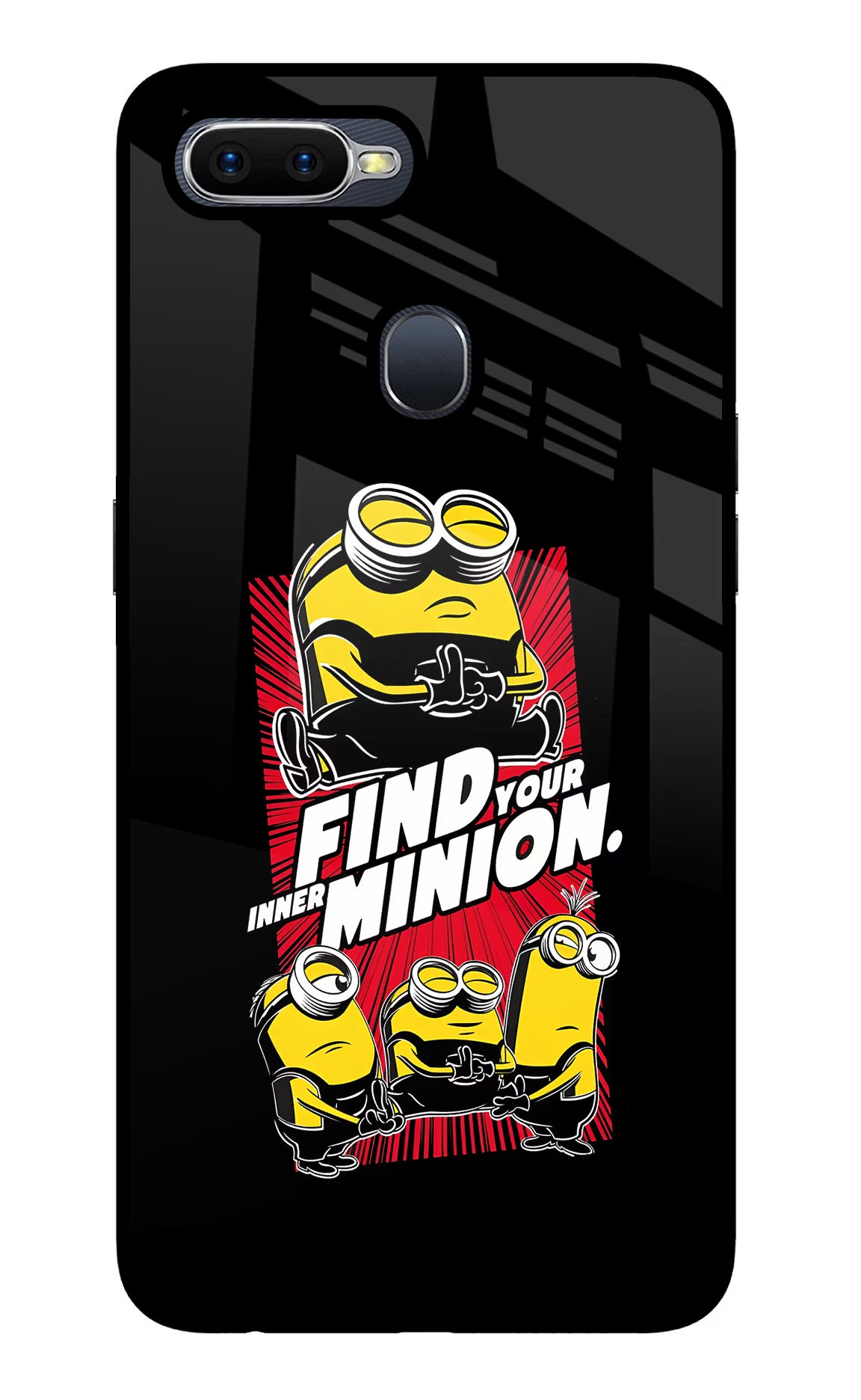 Find your inner Minion Oppo F9/F9 Pro Glass Case Back Cover by Casekaro