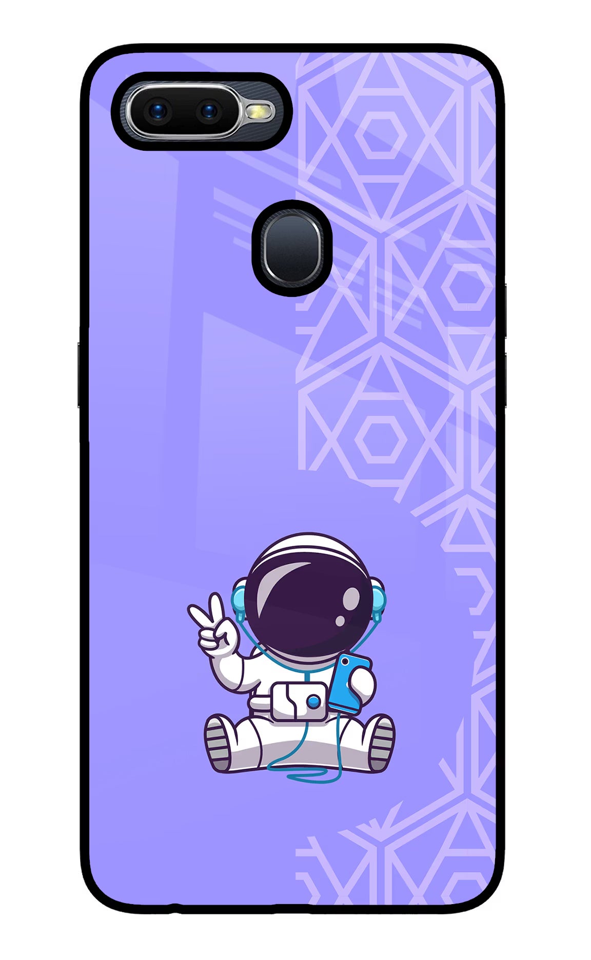 Cute Astronaut Chilling Oppo F9/F9 Pro Glass Case