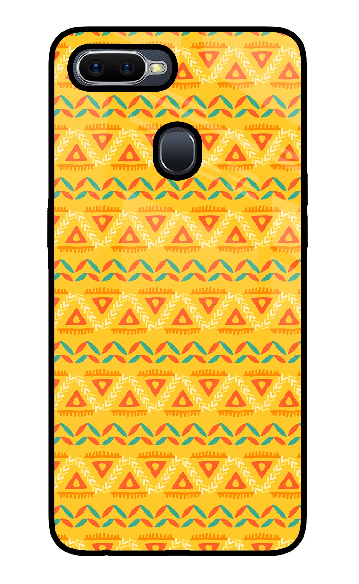 Tribal Pattern Oppo F9/F9 Pro Glass Case Back Cover by Casekaro