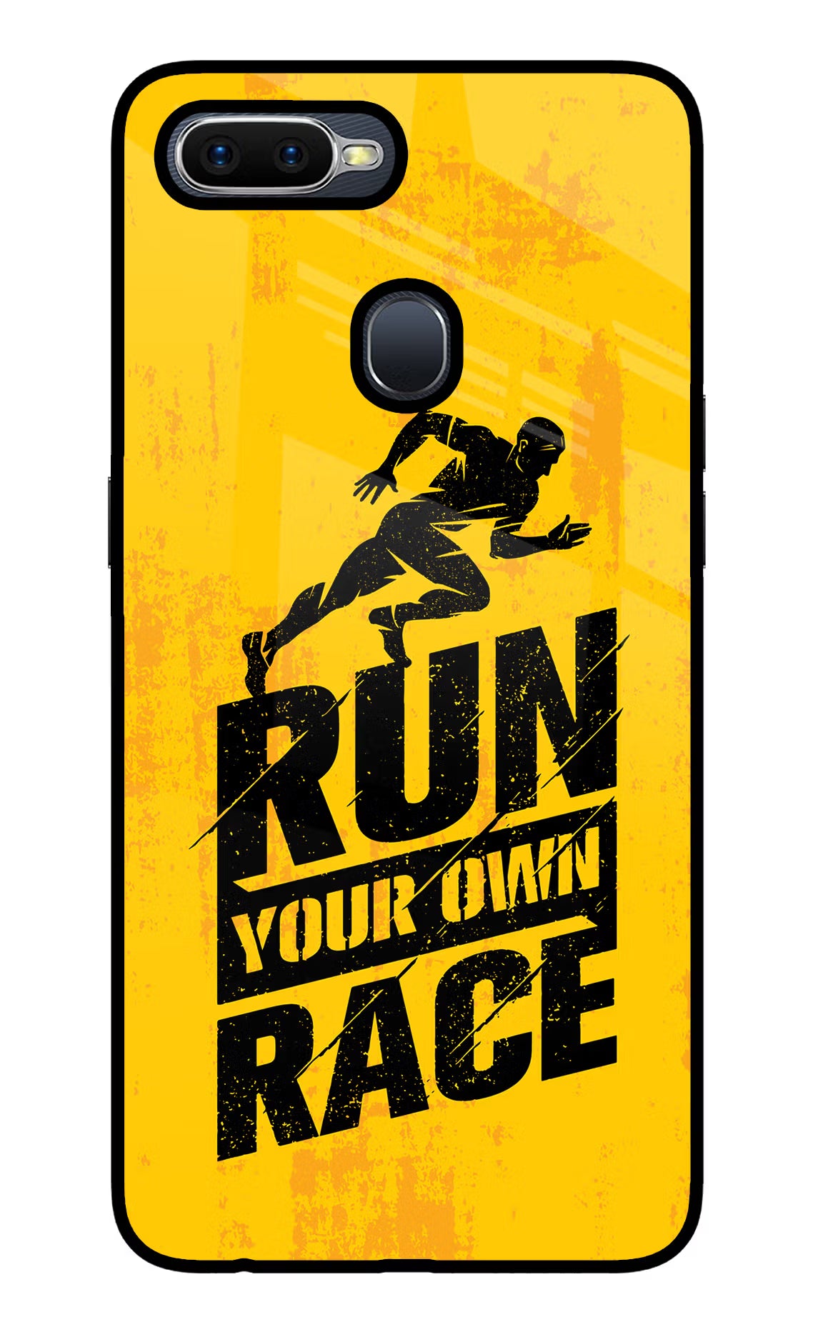 Run Your Own Race Oppo F9/F9 Pro Glass Case Back Cover by Casekaro