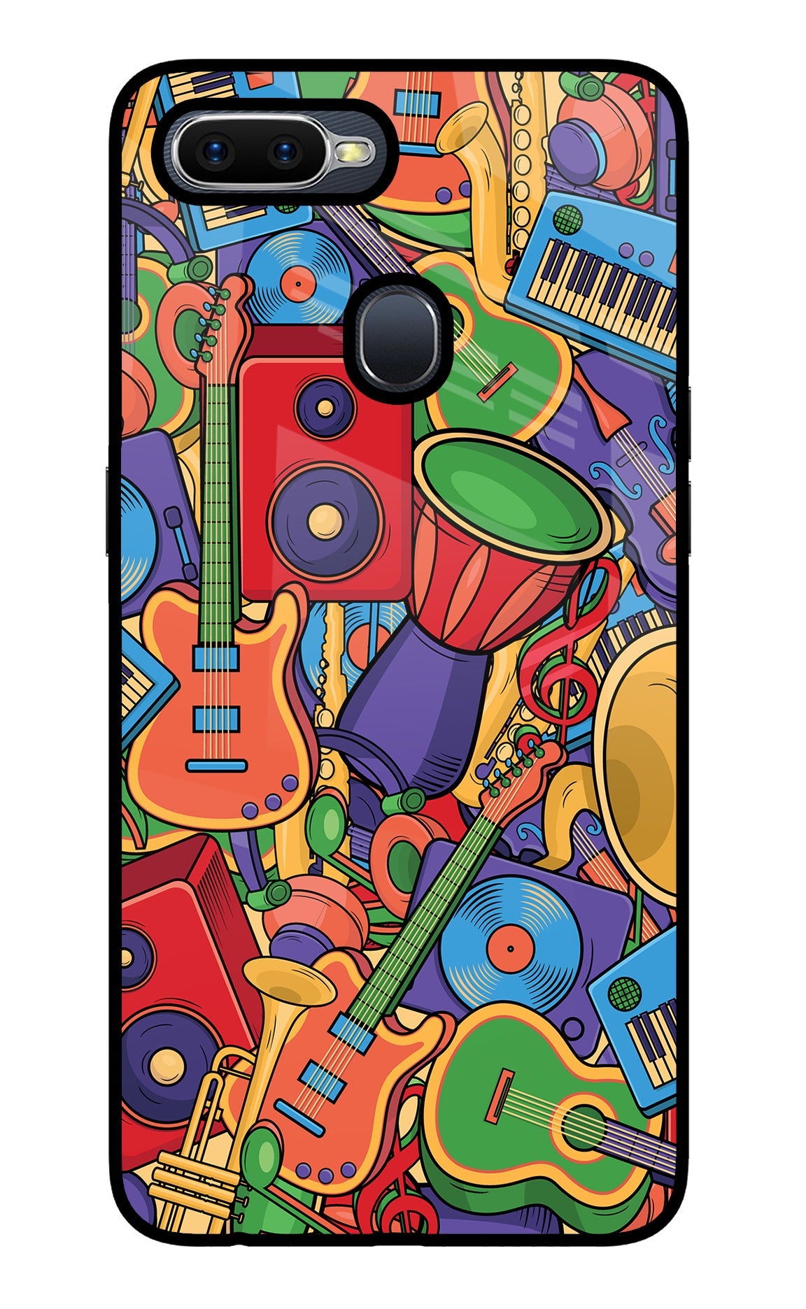 Music Instrument Doodle Oppo F9/F9 Pro Glass Case