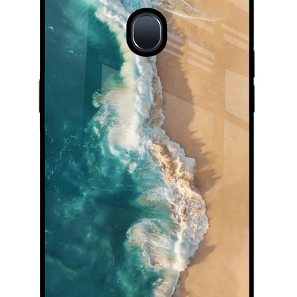 Ocean Beach Oppo F9/F9 Pro Glass Case Back Cover by Casekaro