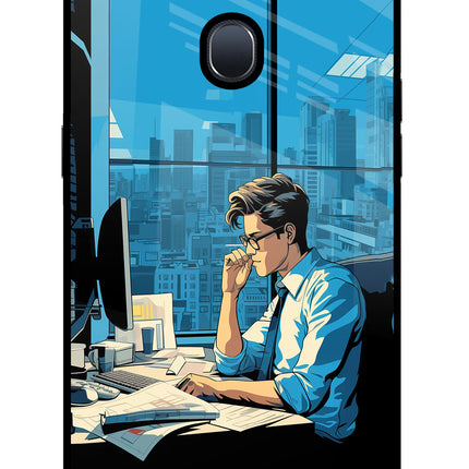 Focused Hustler (AI Generated) Oppo F9/F9 Pro Glass Case Back Cover by Casekaro