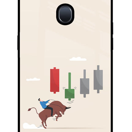 Bull Trading Momentum Oppo F9/F9 Pro Glass Case Back Cover by Casekaro